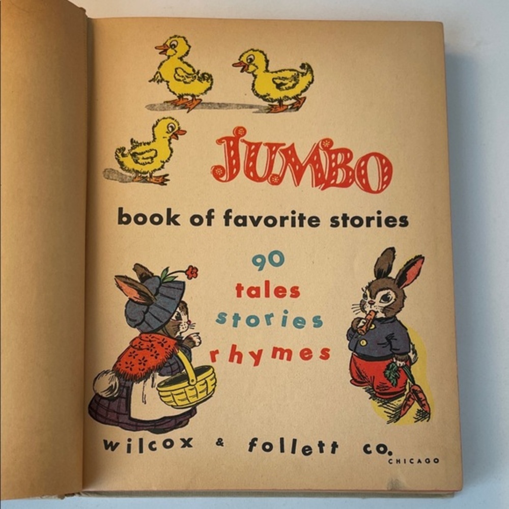 ANTIQUE 1950 Jumbo Book of Favorite Stories